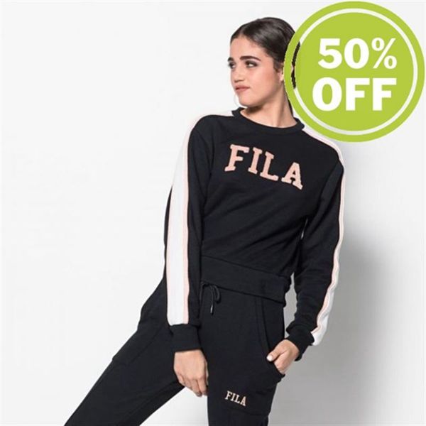 Moletons Fila Mulher Pretas - Fila Shirt Alanis Wmn Outlet Portugal,KCAE-87092